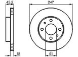 Bosch 0 986 478 459 - Disco Freno Oe 40206 0M801 Per Almera I (N15)