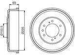 Bosch 0 986 477 165 - Oe 43206 VE860 Tamburo Del Freno Per Navara (D22), Pathfinder Ii (R50), Pick-Up (D21), Pick-Up (D22)