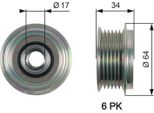 Gates OAP7167 - Puleggia Alternatore Di Primo Equipaggiamento 30667610 Per Galaxy (WA6), Mondeo Iv, S-Max (WA6), S80 Ii (124), V70 Iii (135)