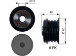 Gates OAP7154 Ruota Libera Alternatore Oe 31285816 Compatibile Con V50, S40, C30, Transit, Tourneo, Kuga, C-Max, Focus, Fiesta, Ecosport, B-Max