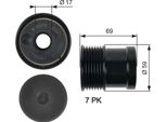 Gates OAP7069 - Puleggia Alternatore Di Primo Impianto 2C1T 10300 Ba Per Transit