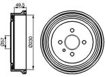 Bosch 0 986 477 100 - Tamburo Freno Oe 24 444 064 Per Astra G, Combo, Combo Tour, Vectra B (J96)
