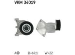 Skf Vkm 34019 - Oe 1114737 Puleggia Tenditore, Cinghia A V Per Focus (Dnw), Focus (Dfw), Focus (Daw, Dbw)