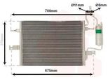 Van Wezel 37015349 - Oe 1850086 Condensatore Aria Condizionata Con Essiccatore Per Meriva (X03)