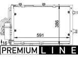 Mahle Ac 308 000P - Klimakondensator Di Primo Equipaggiamento 13114011 Con Trockner Per Combo, Combo Tour, Corsa C (X01), Tigra Twintop (X04)