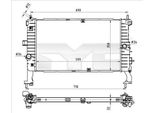 Tyc 725-0049 - Radiatore Oe 1300260, Raffreddamento Motore Per Meriva (X03)