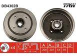 Trw DB4302B - Oe 9196290 Tamburo Freno Con Cuscinetto Ruota Per Corsa C (X01), Tigra Twintop (X04)