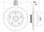 Hella 8DD 355 123-341 - Oe 432000010R Disco Freno Per Clio Iv, Grand Scenic Iii (Jz), Megane Cc, Megane Iii, Scenic Iii