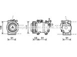 Prasco DNK344 - Compressore Aria Condizionata Oe 926004X01B Per Pathfinder Iii (R51)