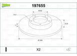 Valeo 197655 - Oe 42431 05070 Disco Freno, Asse Posteriore Per Avensis (T27)