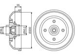 Bosch 0 986 477 260 - Tamburo Freno Oe 418025 Con Cuscinetto Ruota Per Tigra (S93)