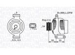 Magneti Marelli 063377425010 - Alternatore Per Tigra Twintop (X04), Meriva (X03), Corsa D (S07), Corsa C (X01), Agila B, Agila A
