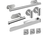 Inf Set Di Portasciugamani Quadrato - Set Di Accessori Da Bagno Da 8 Pezzi D'argento