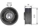 Gates T41080 - Oe 068109243C Puleggia Tenditore, Cinghia Di Distribuzione Per Ibiza (6K), Cordoba (6K), Toledo I (1L2), Golf Iii (1H), Jetta Ii (165, 19E, 1G2), Passat (35I), T4, Vento (1H)