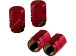2505 - Set Di Tappi Per Valvole In Alluminio, Tappi Per Valvole Per Pneumatici, Rosso 4 Pezzi