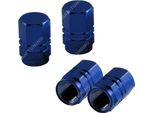 2504 - Set Di Tappi Per Valvole In Alluminio, Tappi Per Valvole Di Pneumatici, Blu 4 Pezzi