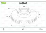 Valeo 186868 - Oe 40206 00QAD Disco Freno, Asse Anteriore Per Movano (X70)