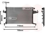 Van Wezel 37002306 - Radiatore Oe 95513833, Raffreddamento Motore Per Combo, Combo Tour, Corsa C (X01)