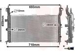 Van Wezel 37002582 - Oe 1300497 Radiatore, Raffreddamento Motore Per Meriva (X03)