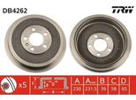 Trw DB4262 - Tamburo Del Freno Oe 1J0 609 617 B Per Octavia I (1U), Octavia Ii (1Z), Roomster (5J), Polo (6C, 6R)