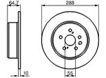 Bosch 0 986 479 243 - Oe 42431 20430 Disco Freno Per Avensis (T22)