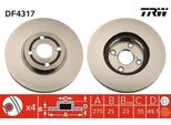 Trw DF4317 - Oe 43512 02081 Disco Freno Per Corolla (E12)