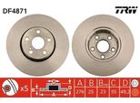 Trw DF4871 - Oe 43512 20730 Disco Freno Per Avensis (T22), Avensis Verso (M2)