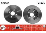 Trw DF4367 - Disco Freno Oe F33501102 Per Corolla (E12), Corolla Verso (E12)
