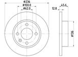 Hella 8DD 355 105-871 - Disco Freno Oe 2415019 Per Felicia (6U), Caddy Ii (9K)