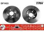 Trw DF1423 - Oe 43512 12490 Disco Freno Per Corolla (E10), Corolla (E11)
