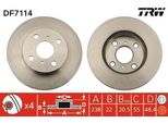 Trw DF7114 - Disco Freno Oe 43512 12590 Per Corolla (E10), Corolla (E11)