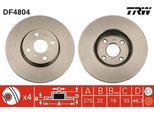 Trw DF4804 - Disco Freno Oe 43512 52130 Per Yaris (P13), Yaris (P9)
