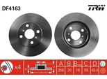 Trw DF4163 - Oe 43512 17120 Disco Freno Per Yaris Verso (P2), Mr 2 Iii (ZZW3), Yaris (P1)