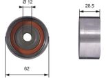 Gates T42027 - Puleggia Folle Oe 13503 64021, Cinghia Di Distribuzione Per Carina E (T19), Corolla (E10), Corolla (E11), Avensis (T22), Picnic (XM1)