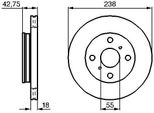 Bosch 0 986 478 438 - Oe 43512 16070 Disco Freno Per Starlet (P9)