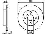 Bosch 0 986 478 491 - Oe 43512 10160 Disco Freno Per Starlet (P9)