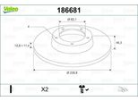 Valeo 186681 - Oe 2 415 019 Disco Freno, Asse Anteriore Per Felicia (6U)