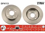 Trw DF4113 - Disco Freno Oe 43512 10160 Per Starlet (P9)