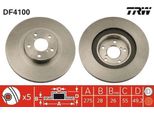 Trw DF4100 - Oe 43512 20190 Disco Freno Per Avensis (T22), Avensis (T25), Celica (T20), (T21)