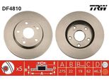 Trw DF4810 - Oe 43512 12670 Disco Freno Per Auris (E15), Corolla (E15), Corolla (E18)
