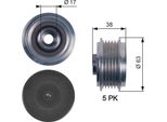 Gates OAP7116 - Puleggia Alternatore Di Primo Equipaggiamento 2741527011 Per Avensis (T25), Avensis Verso (M2), Corolla (E12), Corolla Verso (E12), Previa (R3), Rav 4 Ii (A2)