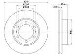 Hella 8DD 355 126-771 - Disco Freno Oe 435120K090 Per Hilux