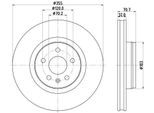 Hella 8DD 355 132-931 - Oe 102509900B Disco Freno Per Modello S (5YJS)