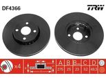 Trw DF4366 - Disco Freno Oe 43512 13022 Per Corolla (E12), Corolla Verso (E12)
