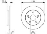 Bosch 0 986 479 765 - Oe 42431 02190 Disco Freno Per Auris (E15)
