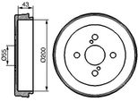 Bosch 0 986 477 138 - Oe 42431 52021 Tamburo Del Freno Per Yaris (P1), Yaris Verso (P2)
