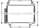 Prasco TOA5404D - Condensatore Aria Condizionata Oe 884600D050 Con Essiccatore Per Yaris (P9)