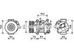 Prasco TOAK627 - Compressore Aria Condizionata Oe 8831002370 Per Auris (E15), Avensis (T27), Corolla (E15), Verso (R2)