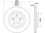 Hella 8DD 355 134-381 - Oe 43512K0040 Disco Freno Per Yaris (P21)