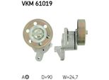 Skf Vkm 61019 - Oe 16620 27020 Puleggia Tenditore, Cinghia A V Per Avensis (T25), Avensis Verso (M2), Corolla (E12), Corolla Verso (E12), Rav 4 Ii (A2)